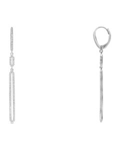 Hexagon Diamond Dangle Earrings
