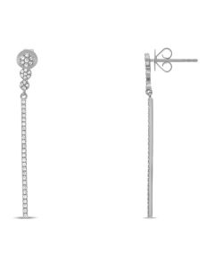 Circle & Bar Diamond Dangle Earrings