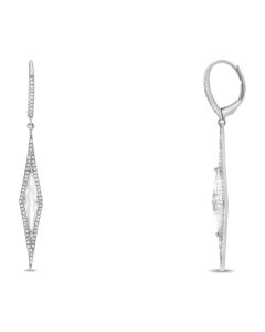 White Topaz and Diamond Dangling Earrings