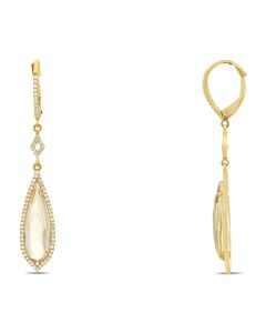 Citrine & Diamond Teardrop Earrings