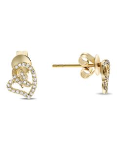 Diamond Open Heart Earrings