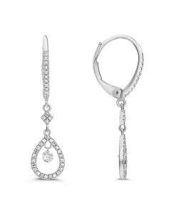 Diamond Dangling Teardrop Earrings
