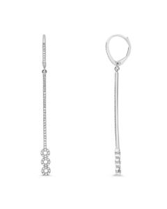 White Gold Vertical Bar Diamond Earrings