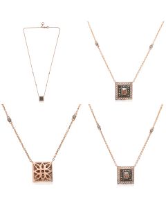 Princess Cut Champagne Diamond Necklace
