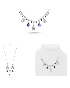 Sapphire & Diamond Chandelier Necklace