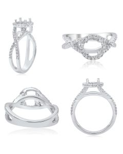 Criss Cross Diamond Engagement Setting