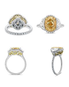 Oval Fancy Yellow Diamond Ring