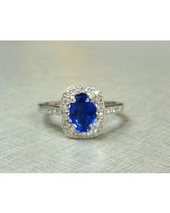 Platinum Sapphire & Diamond Ring