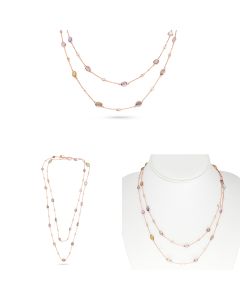 Mixed Shape Multi Colored Sapphire Necklace