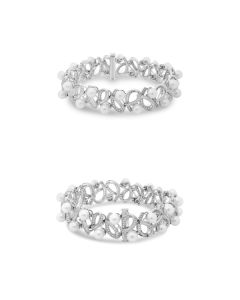 White Pearl & Diamond Bracelet