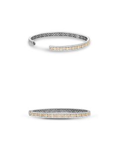 Tri-Colored Geometric Diamond Bangle