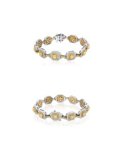 Cushion Fancy Yellow Bracelet