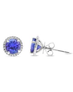 Round Tanzanite Earring