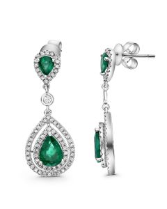 Pear Shape Emerald Earring