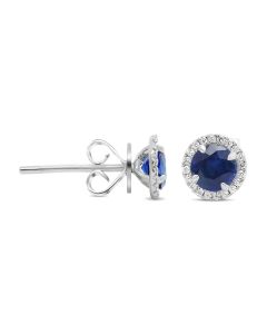 Round Sapphire Earring