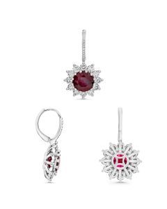 Round Ruby Earring