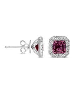 Emerald Cut Pink Sapphire Earring