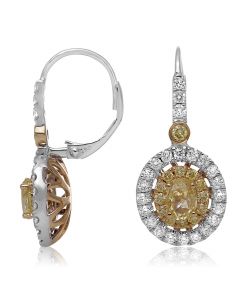 Oval Fancy Yellow Diamond Earring