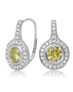 Round Color Enhanced Diamond Earring