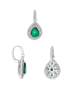 Pear Shape Emerald Earring