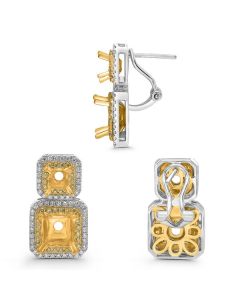 Radiant Fancy Yellow Diamond Earring