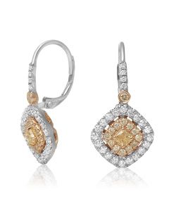 Cushion Fancy Yellow Diamond Earring
