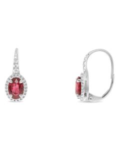 Oval Ruby Earring