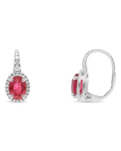 Oval Ruby Earring