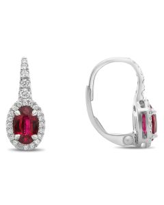Oval Ruby Earring