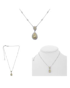 Pear Shape Fancy Yellow Diamond Necklace