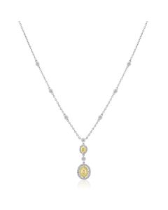 Oval Fancy Yellow Diamond Necklace