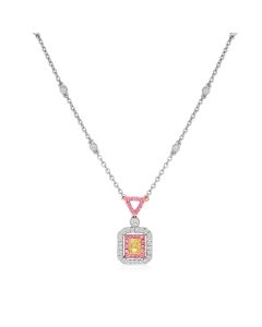 Radiant Fancy Yellow Diamond Necklace