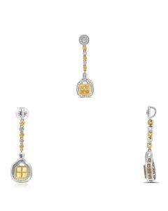 Princess Cut Fancy Yellow Diamond Pendant