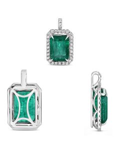 Emerald Cut Emerald Pendant