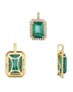 Emerald Cut Emerald Pendant