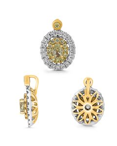 Oval Fancy Yellow Diamond Pendant