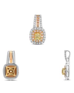 Cushion Fancy Yellow Diamond Pendant
