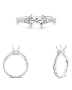 Four Prong Milgrain Shank Engagement Setting