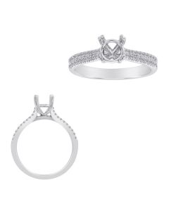 White Gold Double Pave Engagement Setting