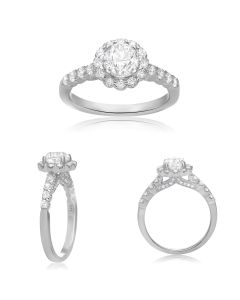 Round Fishtail Halo Engagement Setting
