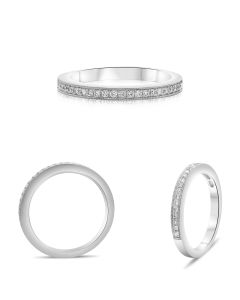 Milgrain White Diamond Band