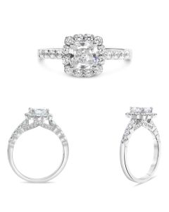 Fishtail Diamond Halo Engagement Setting