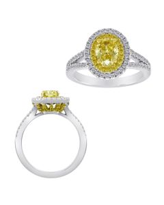 Oval Fancy Yellow Diamond Ring