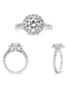 Four Prong Halo Engagement Ring
