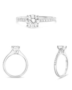 White Gold Half Pave Engagement Setting