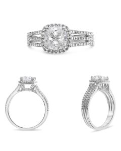 White Gold Triple Pave Engagement Setting