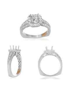 Four Prong Halo Engagement Ring
