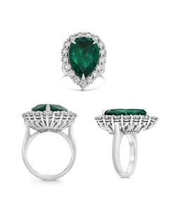 Pear Shape Emerald Ring