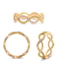 Round Fancy Yellow/Pink Diamond Ring