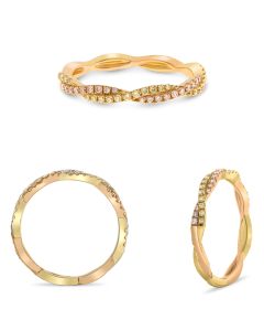 Fancy Yellow/Pink Diamond Ring